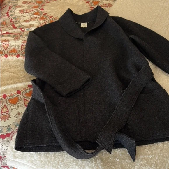 LLBean Charcoal Belted Cardigan - Picture 7 of 7